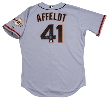 2014 Jeremy Affeldt Game Used & Signed San Francisco Giants Road Jersey (PSA/DNA)